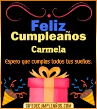 GIF Mensaje de cumpleaños Carmela